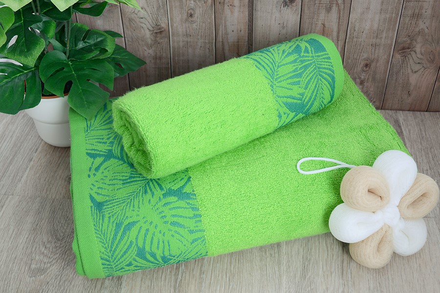 Bambusová osuška Palma limetková + ručník ZDARMA
