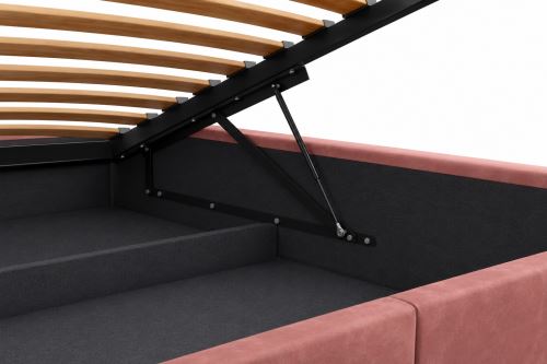 Čalouněná postel MURANA starorůžová - výška čela 110 cm (4)