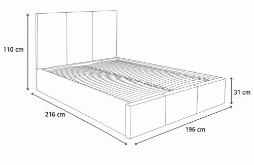 Čalouněná postel MURANA černá - výška čela 110 cm (4)