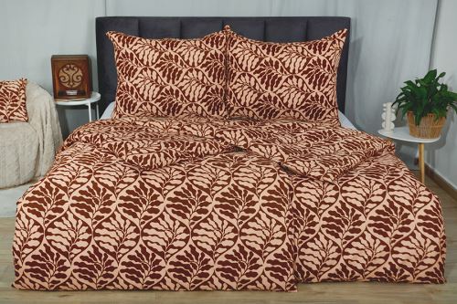 Povlečení z mikrovlákna s bavlněným efektem 4dílné LONA hnědé Povlečení z mikrovlákna s bavlněným efektem 4dílné LONA hnědé