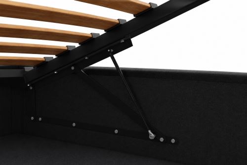 Čalouněná postel MURANA černá - výška čela 110 cm (3)