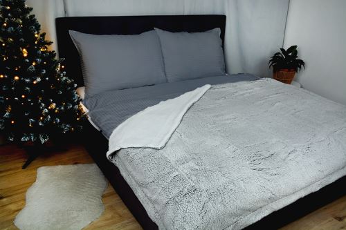 Oboustranná deka BERA stříbrná (2)