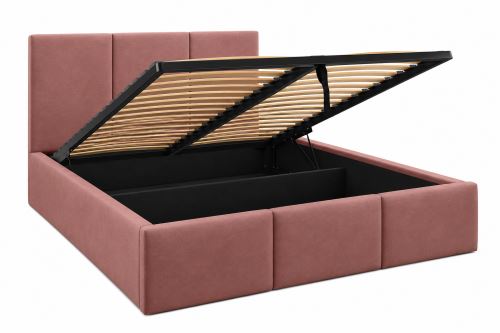 Čalouněná postel MURANA starorůžová - výška čela 90 cm (3)