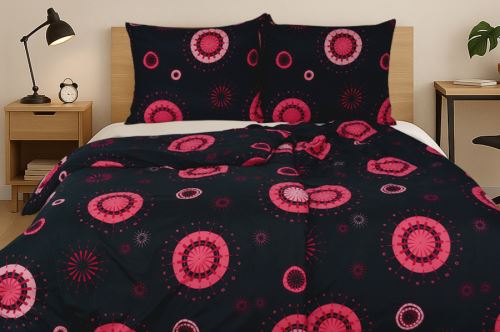 Povlečení z mikrovlákna s bavlněným efektem 4dílné LELA malinové Povlečení z mikrovlákna s bavlněným efektem 4dílné LELA malinové