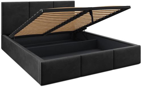 Čalouněná postel MURANA černá - výška čela 110 cm (1)