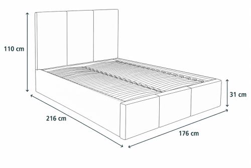 Čalouněná postel MURANA starorůžová - výška čela 110 cm (4)