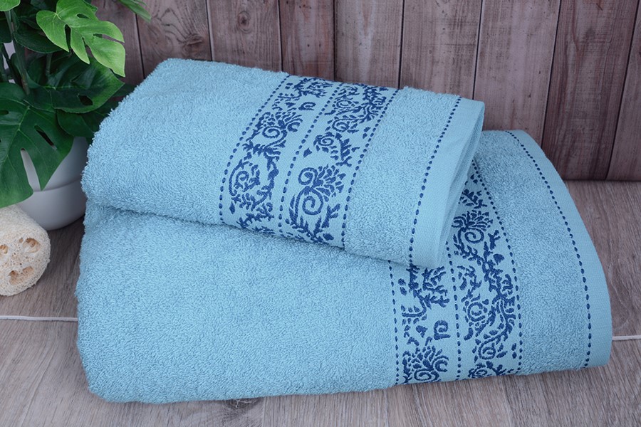 Set ručníku a osušky BLOMIX modrý