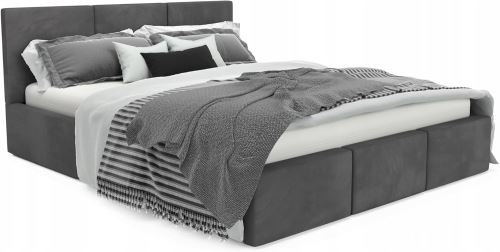 Čalouněná postel MURANA tmavě šedá - výška čela 110 cm (1)