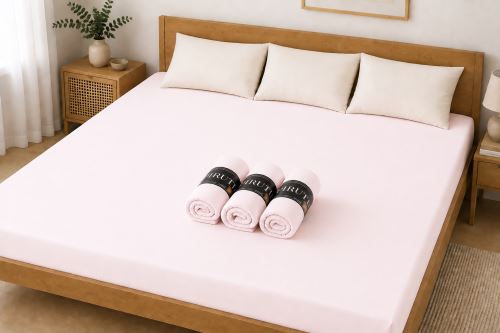 Jersey prostěradlo EVA 200x220 cm SVĚTLE RŮŽOVÉ (1)
