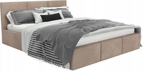 Čalouněná postel MURANA béžová - výška čela 90 cm (1)