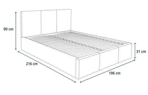 Čalouněná postel MURANA hnědá - výška čela 90 cm (4)
